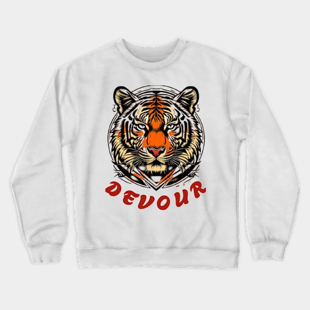 Devour tiger head Crewneck Sweatshirt by Mkt design